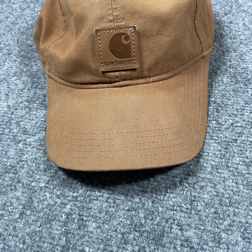 Carhartt Baseball Cap Unisex One Size Brown Canvas Adjustable Logo Patch Hat